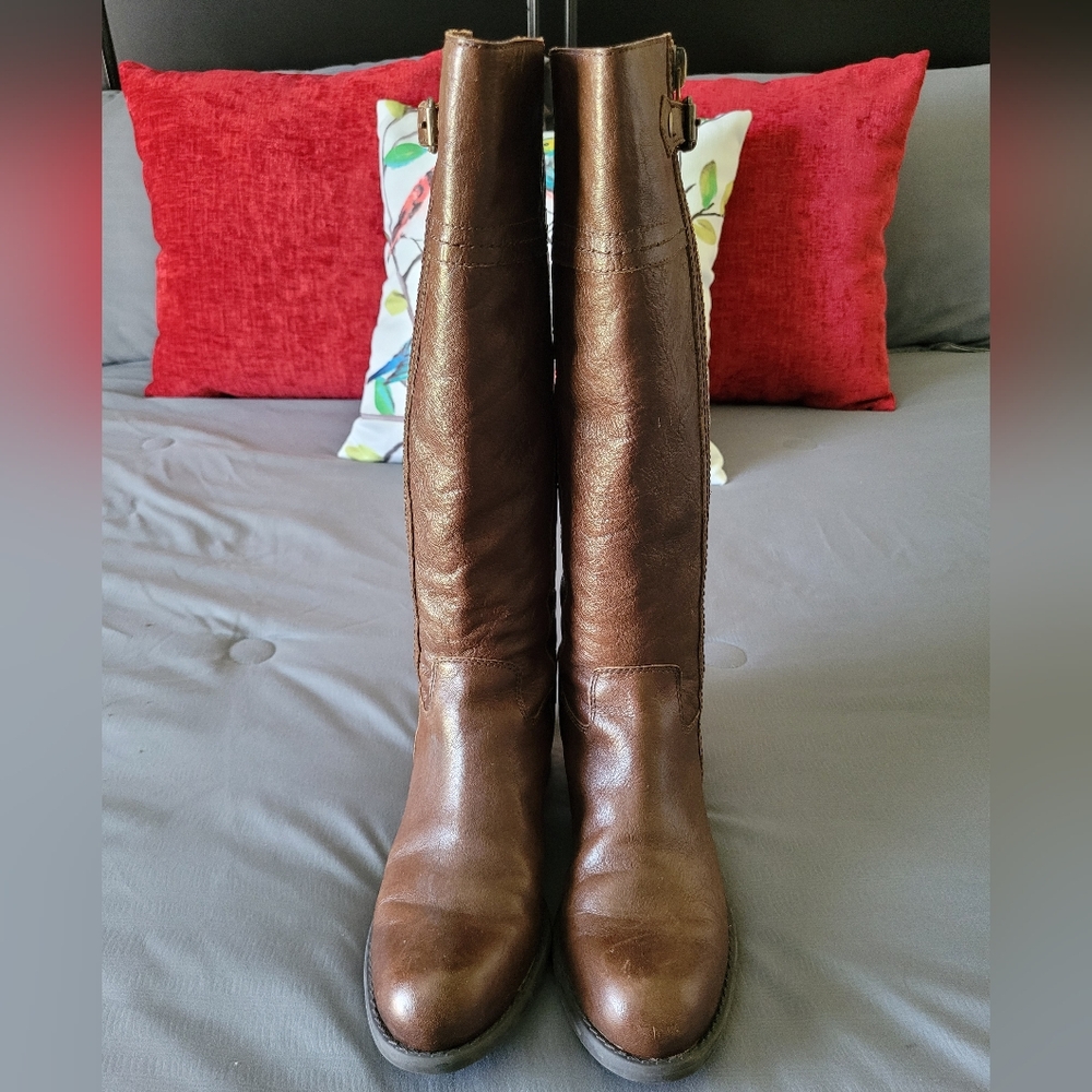 Franco Sarto Leather Boots - Pacaya, 8M, Brown, GUC